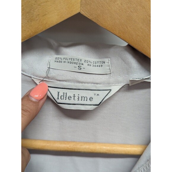 Vintage Idletime Men's Small Gray Polo with Pocket and Stripes - Picture 4 of 6